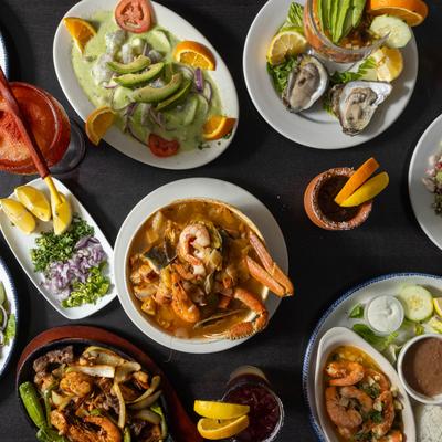 Assorted food dishes.