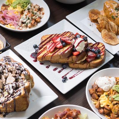 Assortment of food plates.