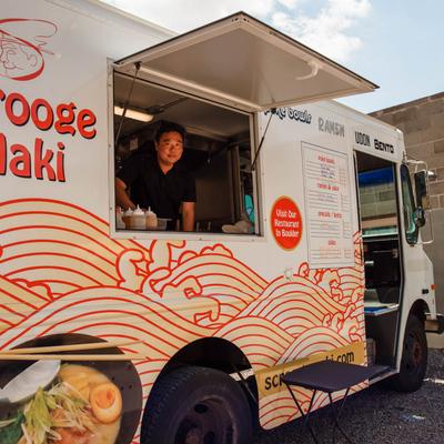 Employee in food truck