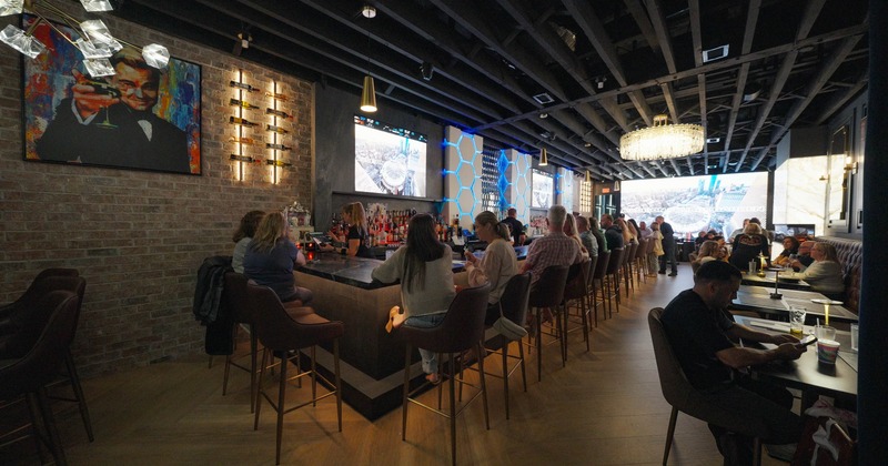 Interior, bar area with guests