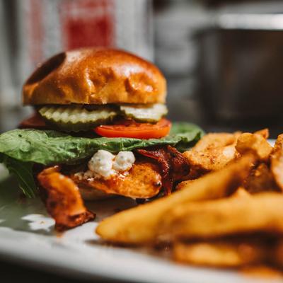 Mushroom Burger, closeup.