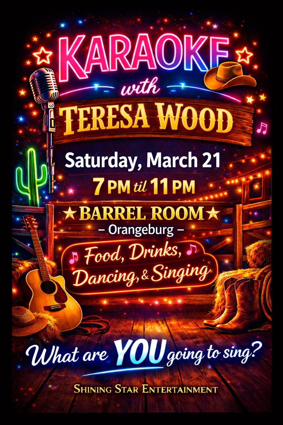 Karaoke with Teresa Wood event photo