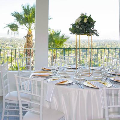 Fully set wedding table.