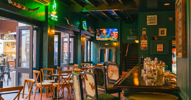 Interior, bar and seating area