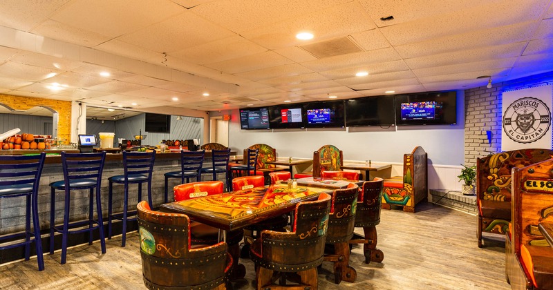Interior, bar and seating area