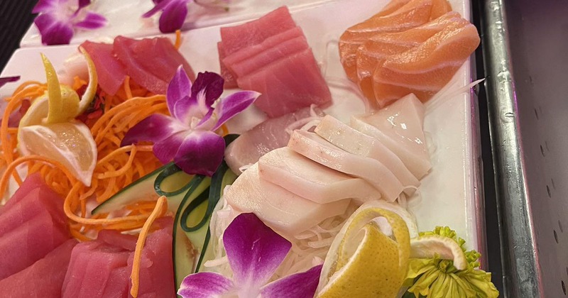 A platter of sashimi