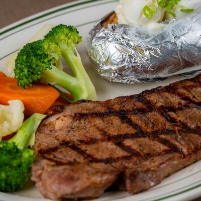 New York Steak, side view.