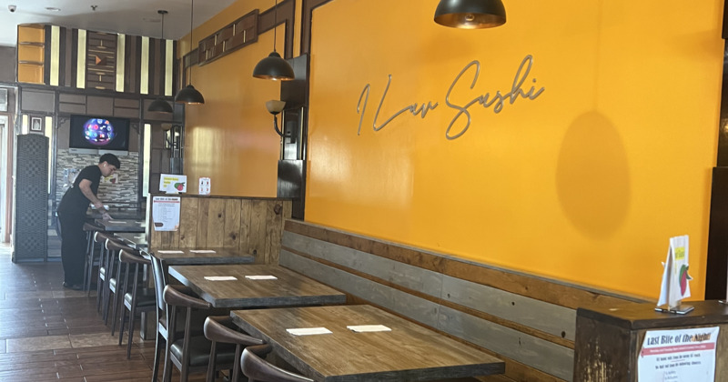 Interiro, empty dining area, tables and seating