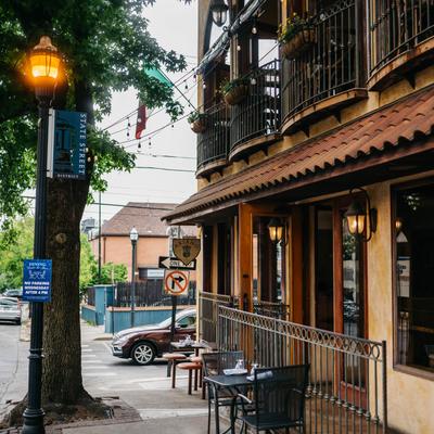 Restaurant exterior.