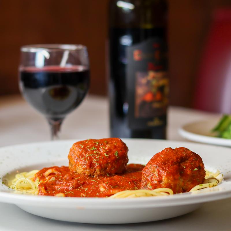 Spaghetti with two Meatballs photo