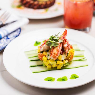 Maine Lobster salad, served.