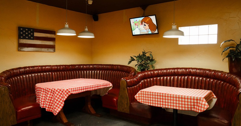 Oval seating booths