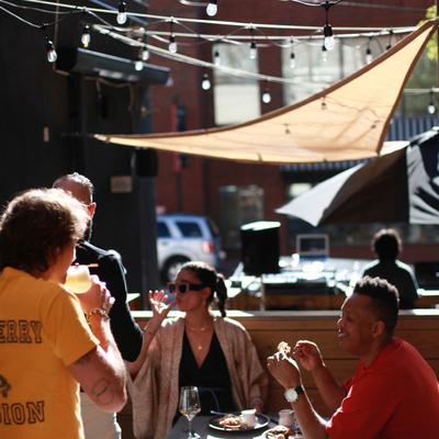 People on the patio.