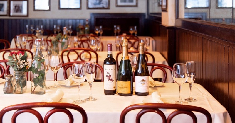 Drinks and glasses on table