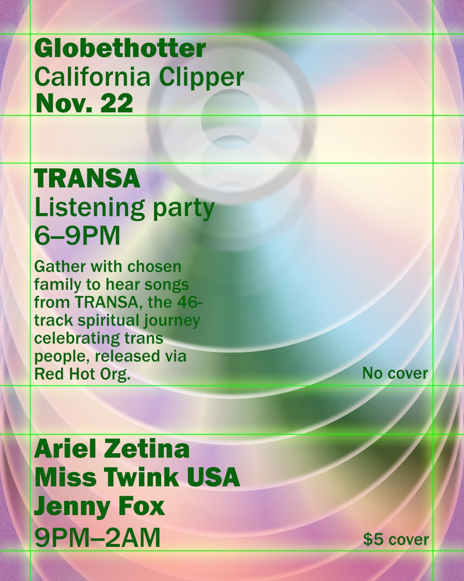 TRAИƧA Listening party + Globethotter - Ariel Zetina, Miss Twink USA, Jenny Fox event photo