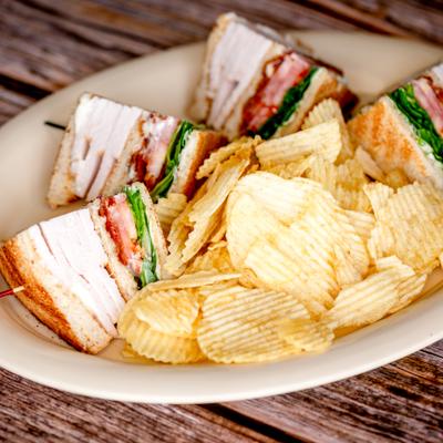 Turkey sandwich with chips.