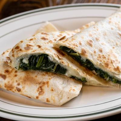Sautéed Spinach Quesadilla.