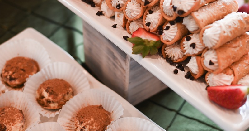 Various foods, angled view