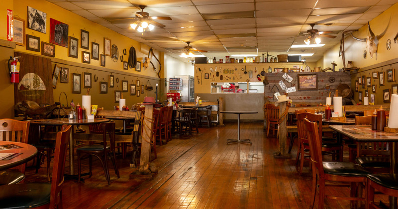 Interior, tables ready for guests