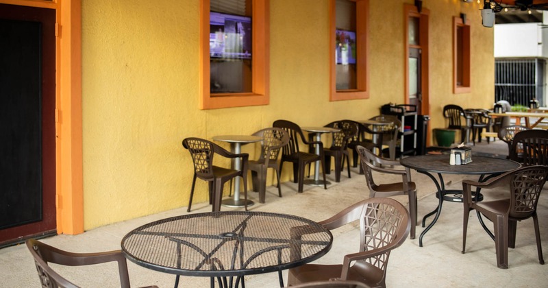 Patio, tables and seats