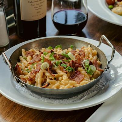 Local Mac, accompanied with red wine.