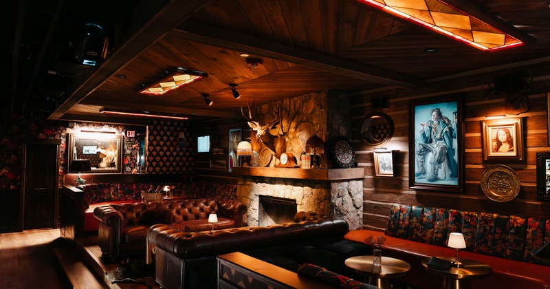 Interior, spacious seating area with sofa and couch