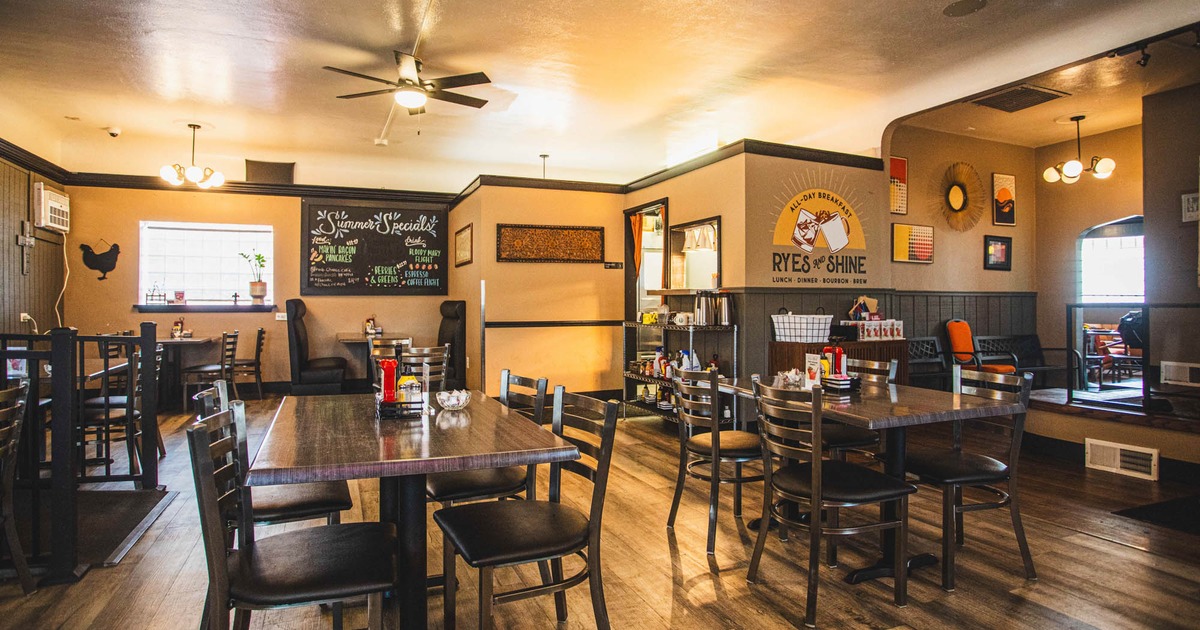 Interior, tables and chairs