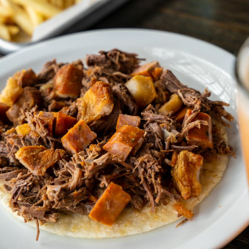 Arepa Desmechada Chi Cho (Shredded Chi Cho) Encima photo