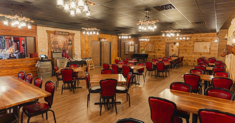 Diner area, tables and and chairs