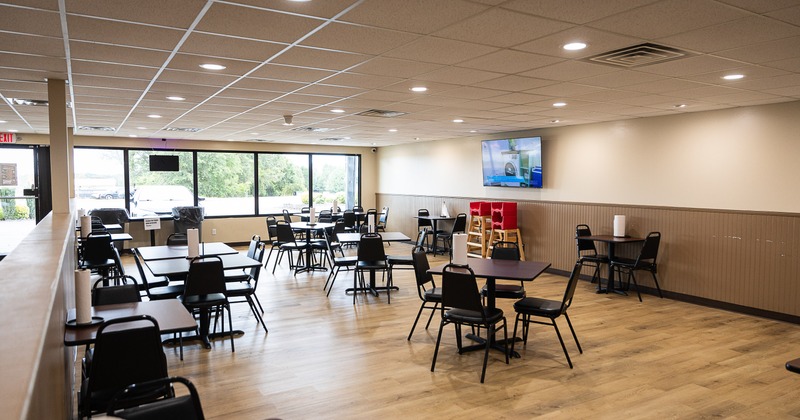 Spacious interior dining area