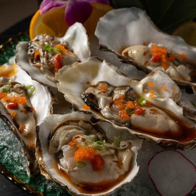Close up of oyster plate.