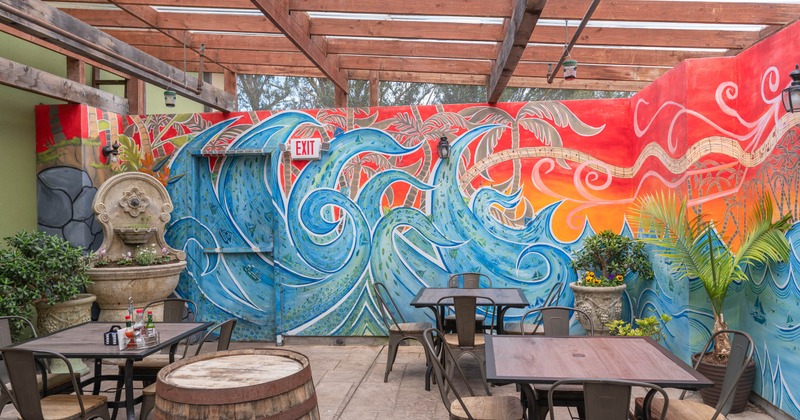 Exterior, tables and chairs