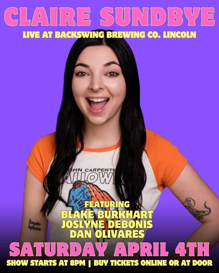 Claire Sundbye Standup Comedy Night at Backswing Brewing Co. (Lincoln) event photo