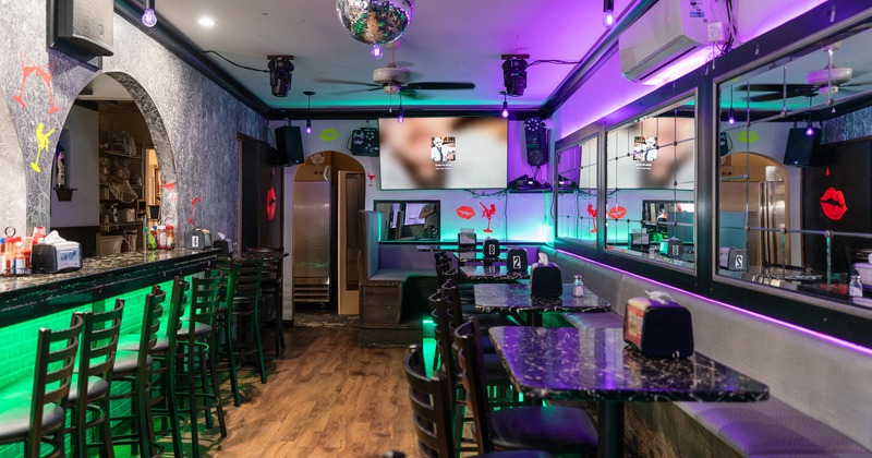 Interior space, seating area and bar