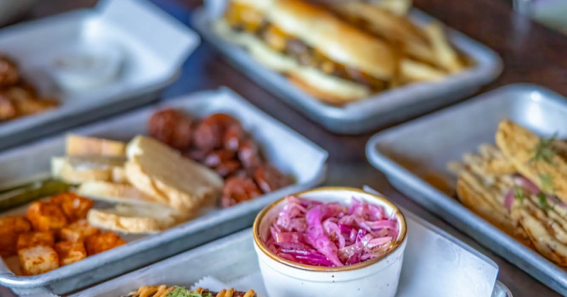 Assorted food plates