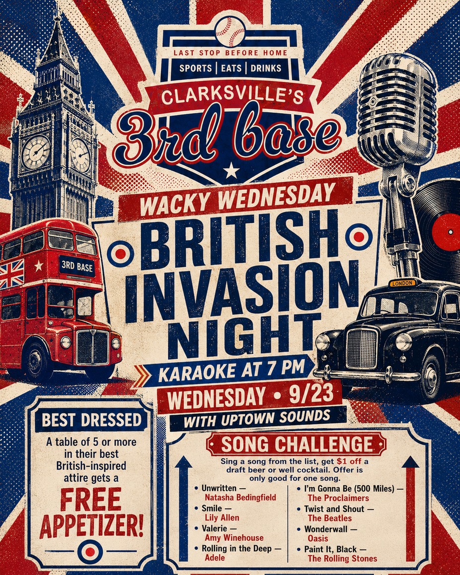 Wacky Wednesday British Invasion Karaoke event photo