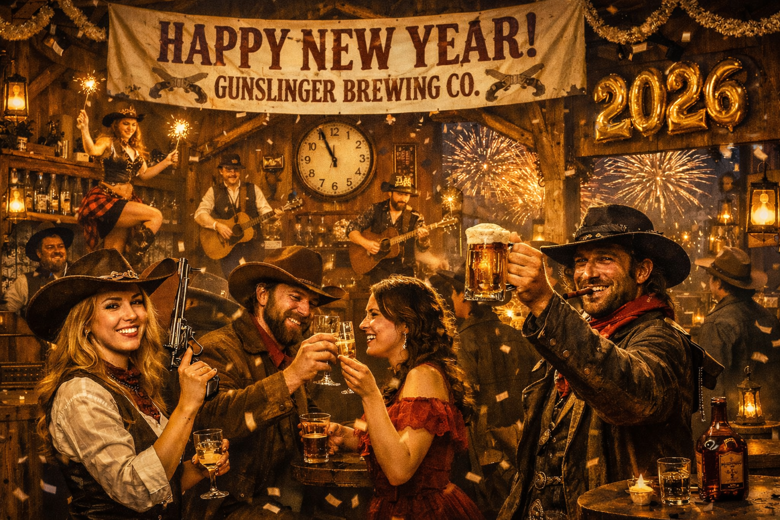 A western-themed New Years Eve party for 2026