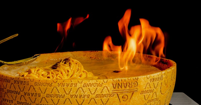 Flaming Spaghetti Carbonara