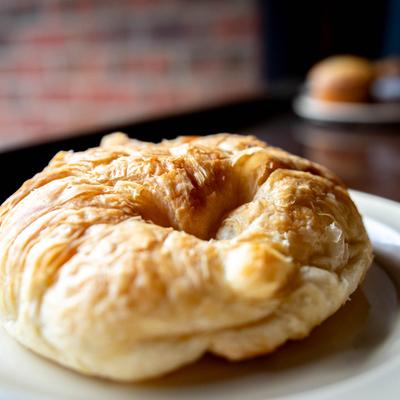 A closeup on a croissant.