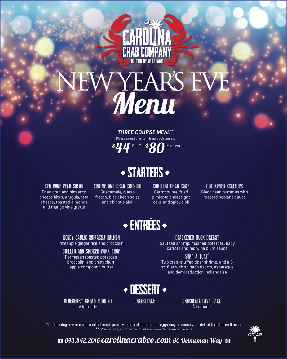 New Years Eve Dinner at Carolina Crab Company event photo