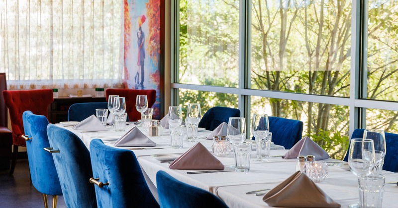 Interior, set dining table