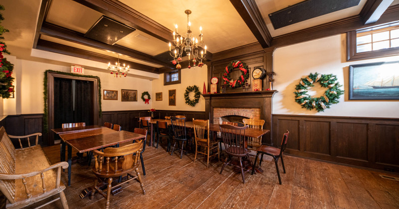 Interior, tables and chairs