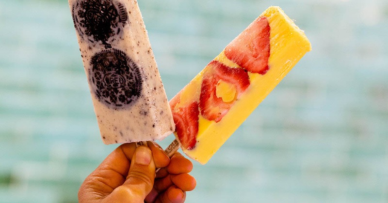 Oreo, Strawberry and Cream popsicles
