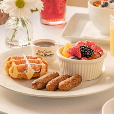 BELGIAN WAFFLE BREAKFAST.