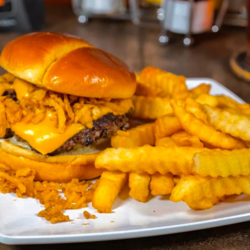 menu item 10 of 17, Crunchy Onion Cheeseburger