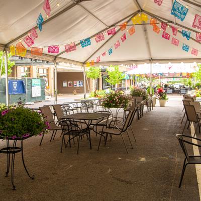 Exterior, seating area