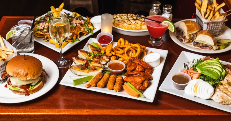 Assorted food and drinks