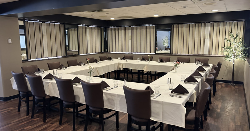 Interior, order counter, dining tables and chairs