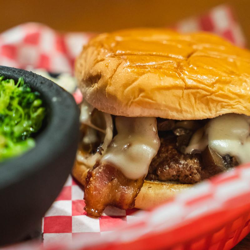 Mushroom Bacon Swiss Burger photo