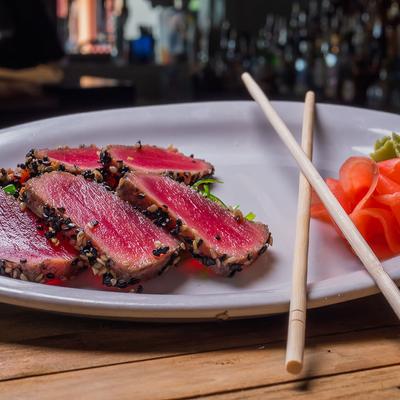 Sesame crusted ahi tuna appetizer